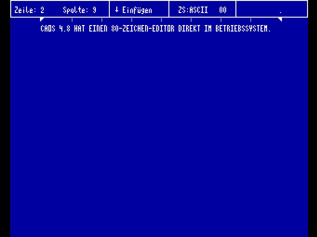 Screenshot des Texteditors von CAOS 4.8