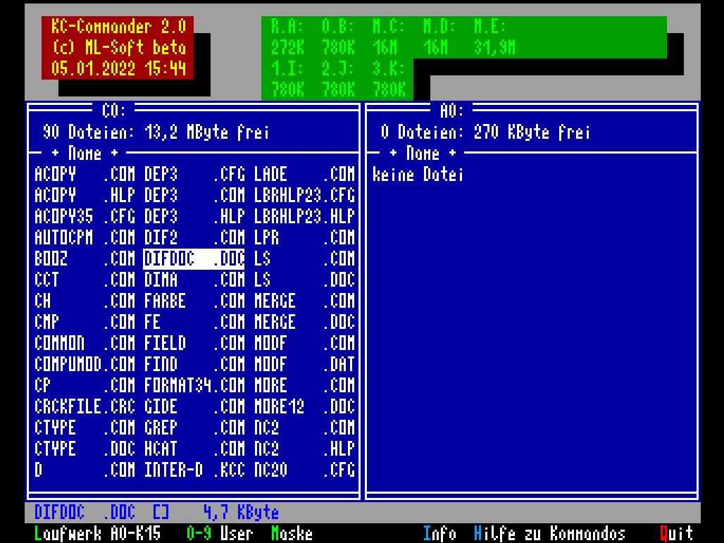 Screenshot von KC Commander