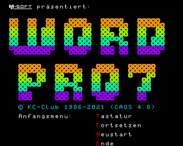 Screenshot von WordPro 7